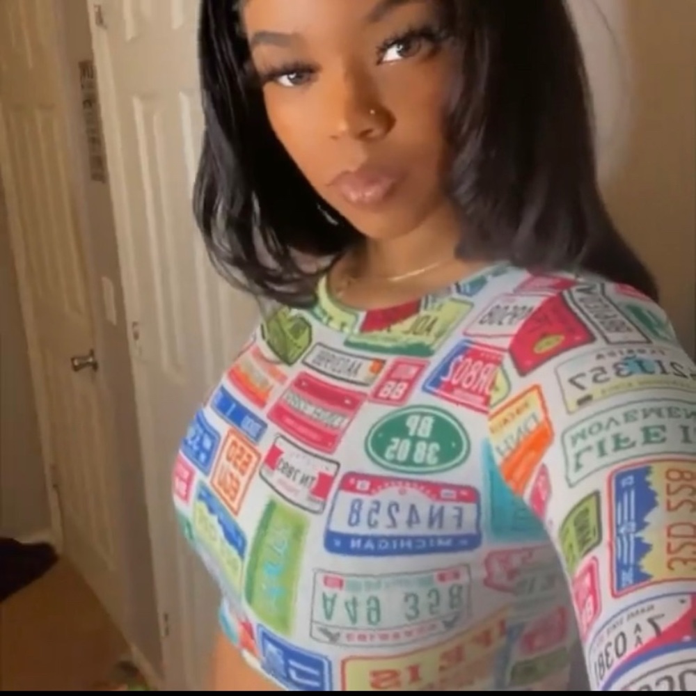 License plate crop tee